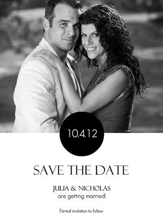 black and white save the dates