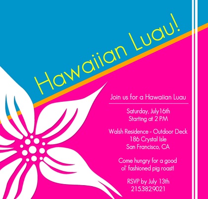 hawaiian themed party invitations